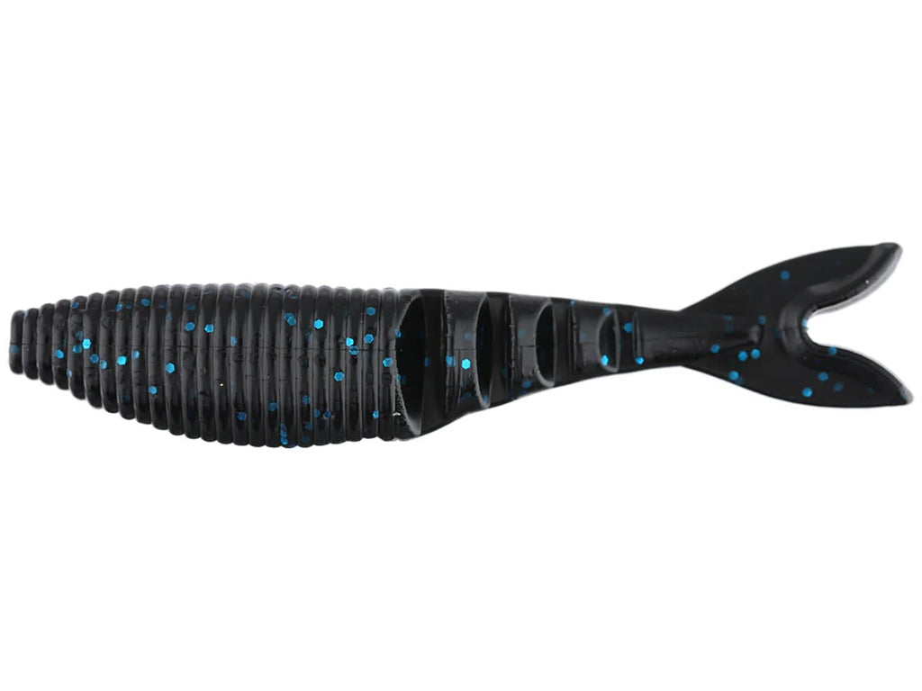 Yamamoto 4" Zako Swimbait Pack of 6 Blk w/Large Blue Flake