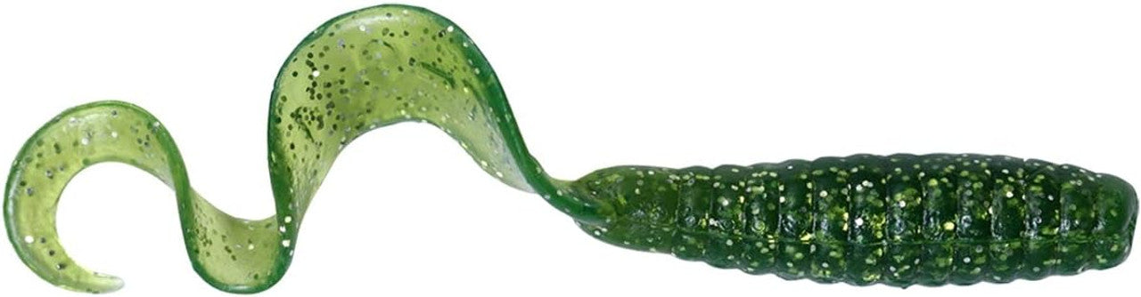 Got-Cha 4" Curltail Grub Dark Green/Silver Flake 20 Pack