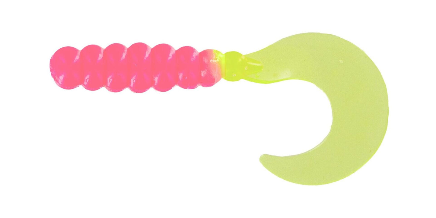 Big Bite Baits 2" Fat Grub Bubblegum/Chart 6 Bags of 10