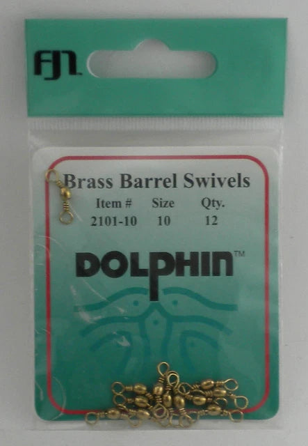 FJ Neil Brass Barrel Swivels Size 10 Bag of 12 Packs
