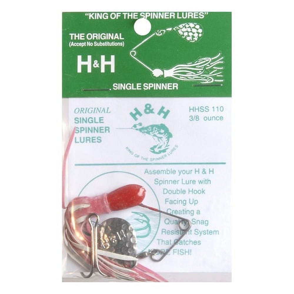 H&H Single Spinner 3/8 Red/White 12 per Card