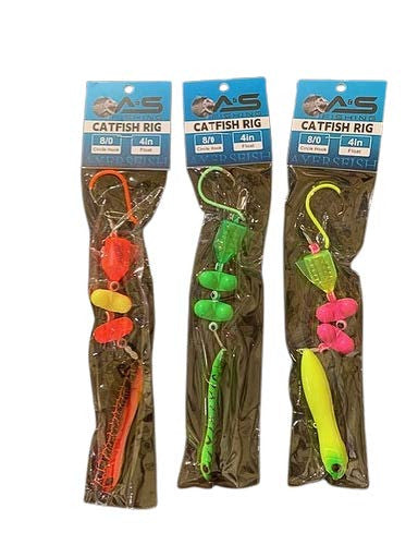 A&S Catfish Rig 8/0 Circle Hook and 4 Inch Float Orange