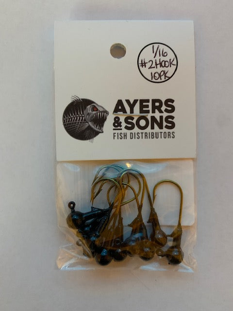 A&S Premium Jig Heads 10 Count 1/16 Black
