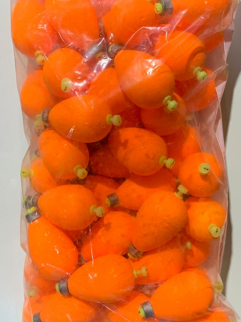 Comal 2.25" Weighted Pear Snap-On Float 50 Pack Assorted Colors WPS225