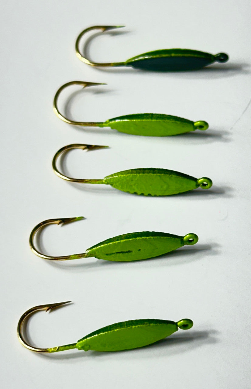 A&S Crappie Spoons 5 Count Chartreuse/Black