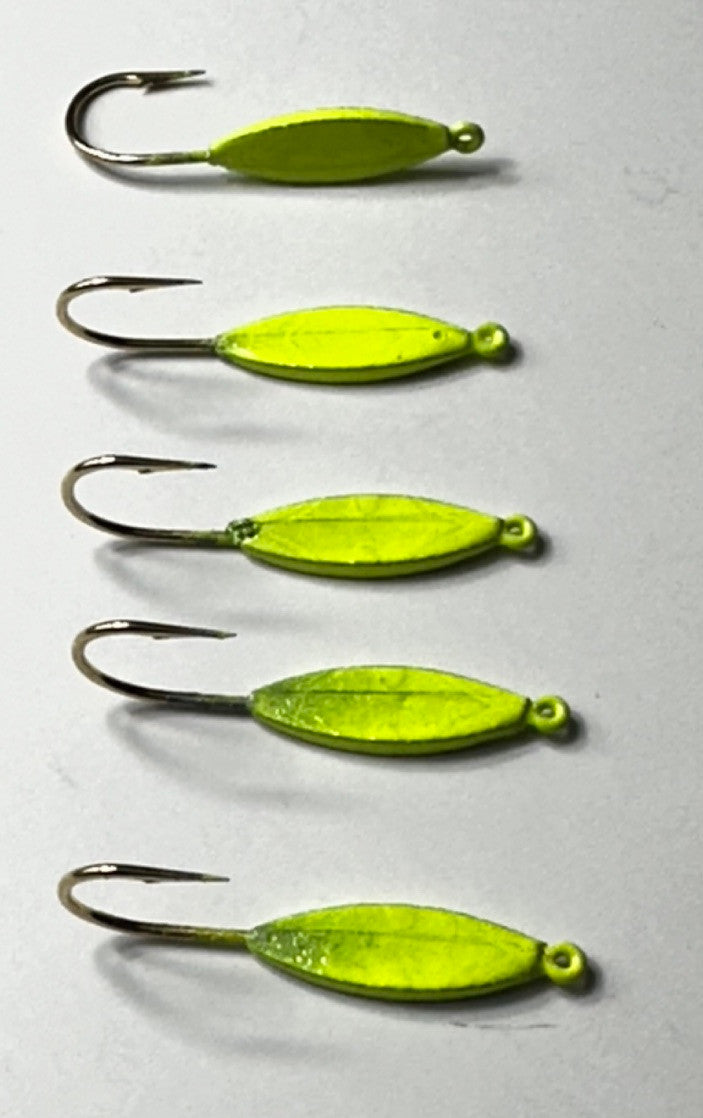 A&S Crappie Spoons 5 Count Fluorescent Yellow