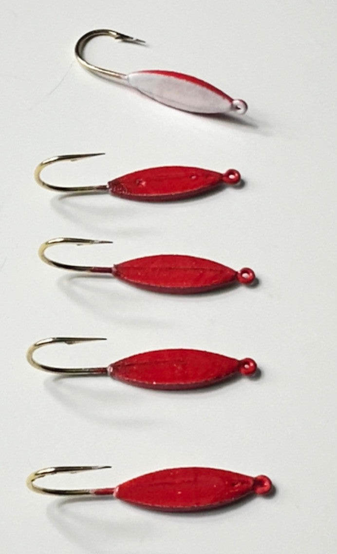 A&S Crappie Spoons 5 Count White/Red