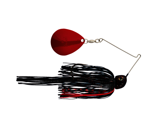 Strike King Night Spinnerbait 1/2oz Blk & Red