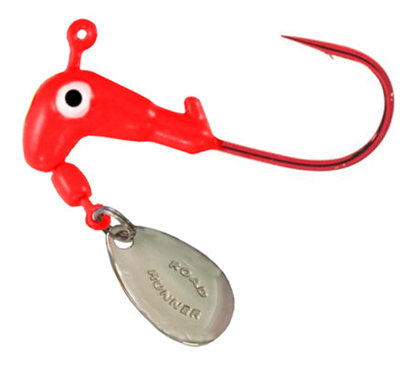 Blakemore Road Runner Bladed Jig Heads 1/16oz Fluorescent Red 6 Packs of 4 Count Each w/Bleeding Bait Hooks