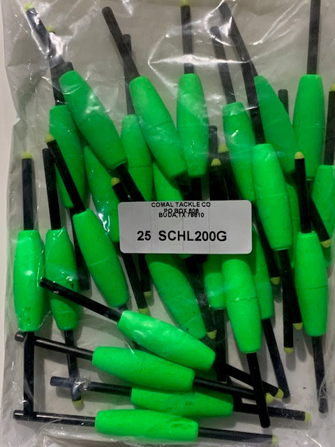 Comal 2" Cigar Slip Stick Float 25pk SCHL200 Assorted Colors