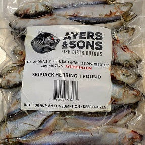 Skipjack Herring 4"-6" 1 Pound Packages (Case of 10 Packages / Price Includes Expedited Shipping)