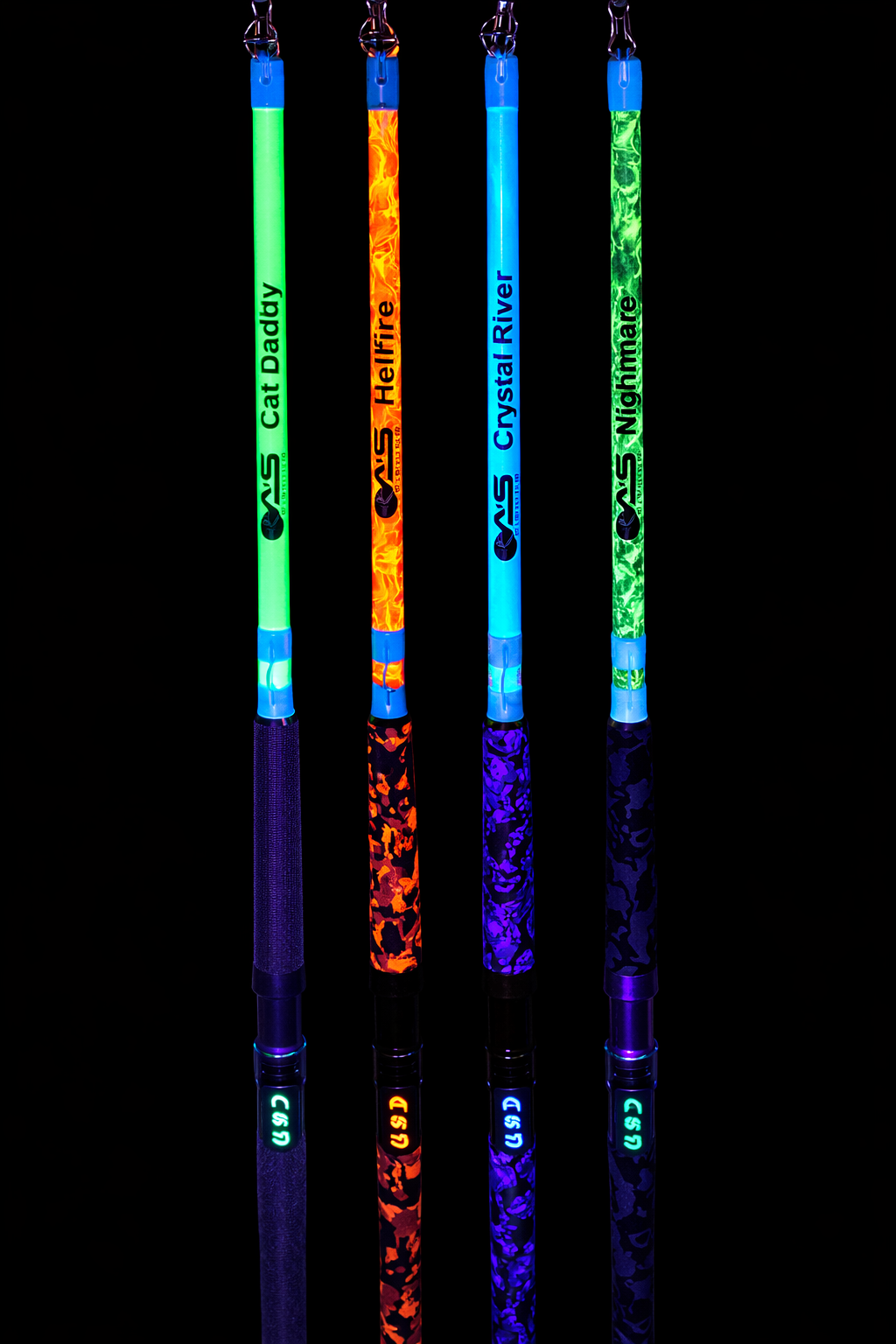 A&S 7'6" Big Game Baitcast Glow Rods