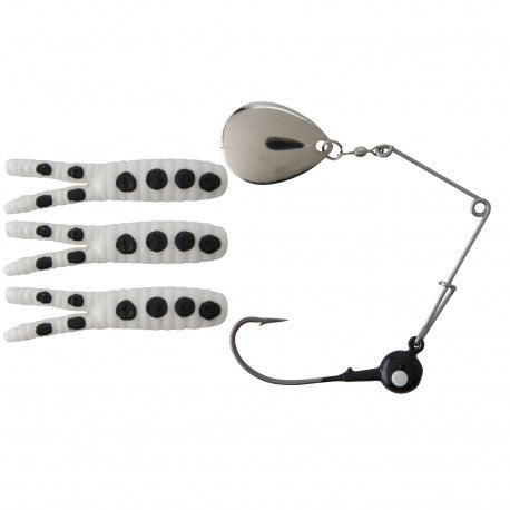 Johnson Beetle Spin 1/8oz Wht/Blk Spots