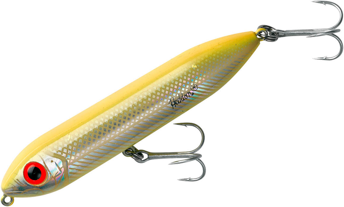 Heddon Super Spook Jr. Blk/Chrt Gld Ins.