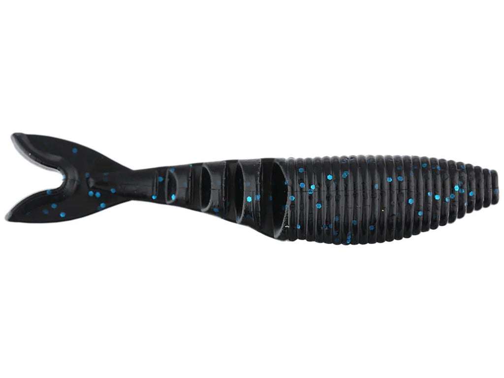 Yamamoto 4" Zako Swimbait Blk w/Lg Blue Flake
