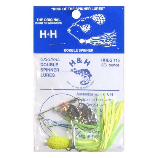 H&H Double Spinner 3/8oz Chart/Grn Chart 12 per Ca