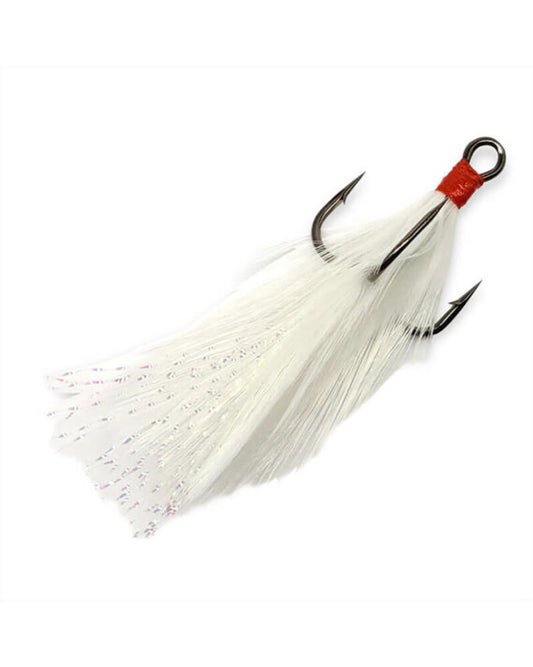 Gamakatsu Feathered Treble White & White Size 2 Pack of 2