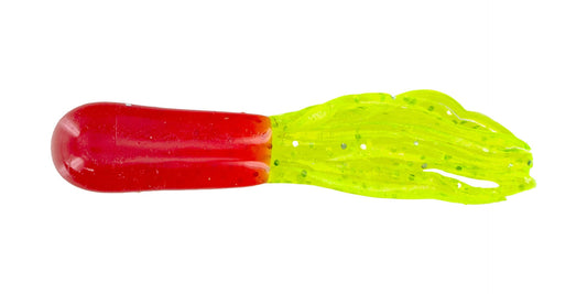 Big Bite 1.5" Crappie Tube Red/Chart Sparkle 10 Pack