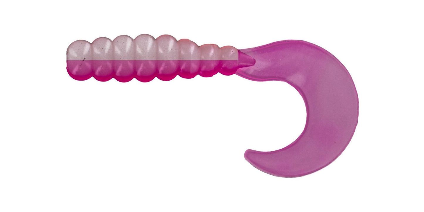 Big Bite Baits 2" Fat Grub Pink/White 6 Bags of 10