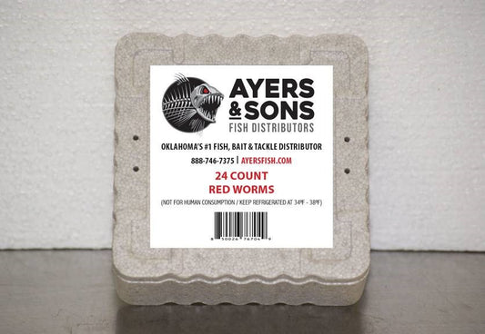 A&S 24 Count Large Red Worms Case of 16 w/Expedited Shipping