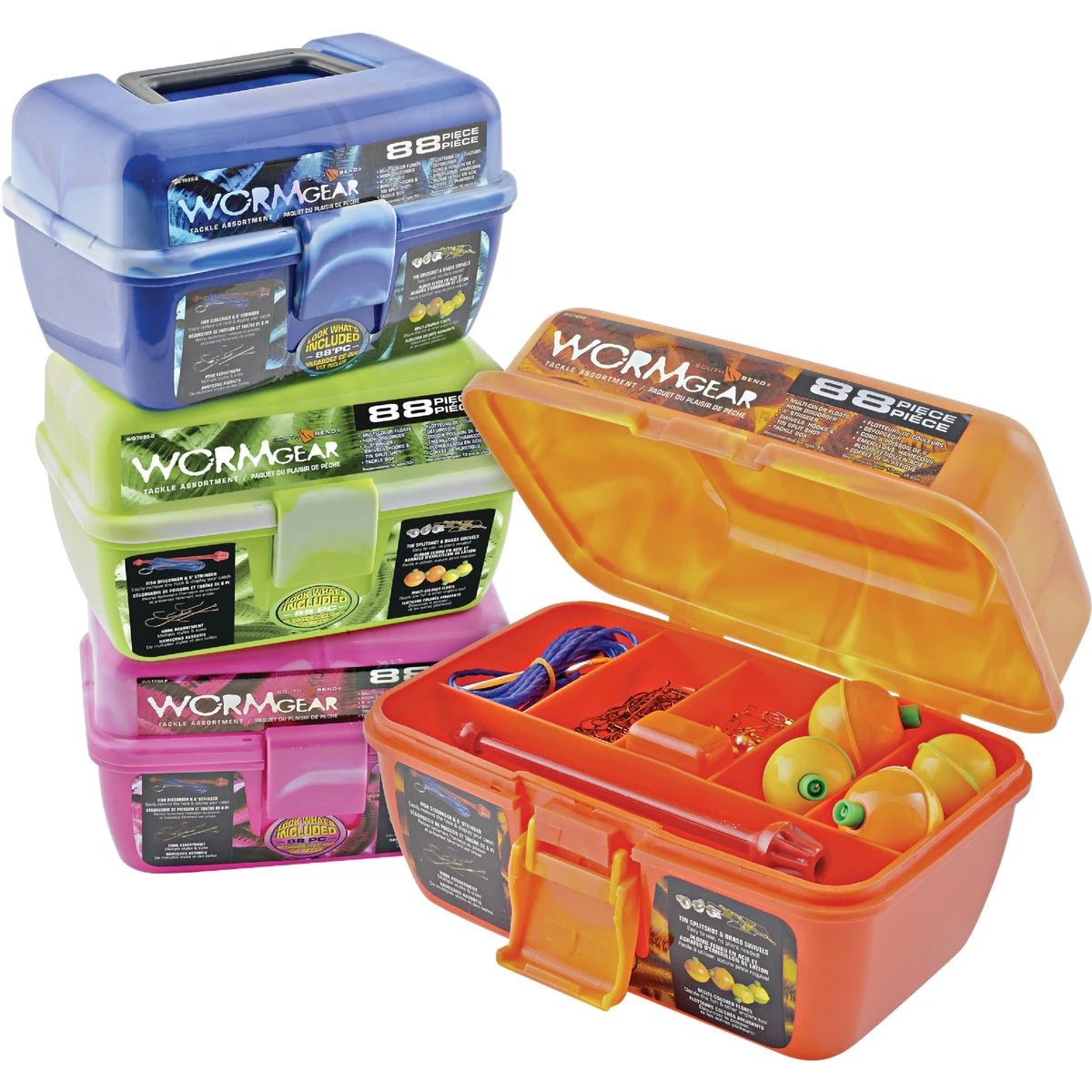 Worm Gear 88pc Loaded Tackle Box Orange