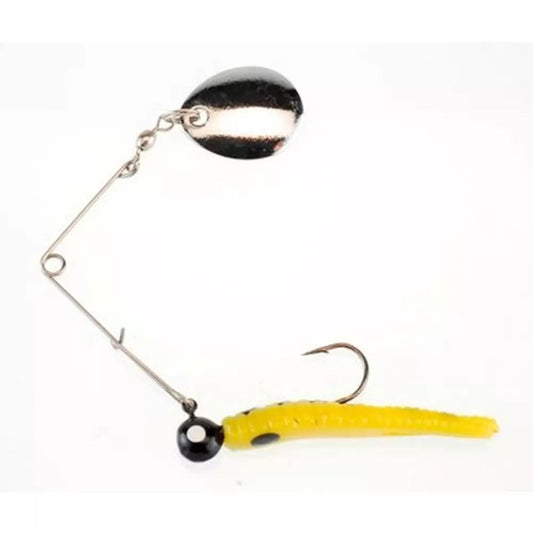 Johnson Beetle Spin 1/8 yellow w/Blk Dots