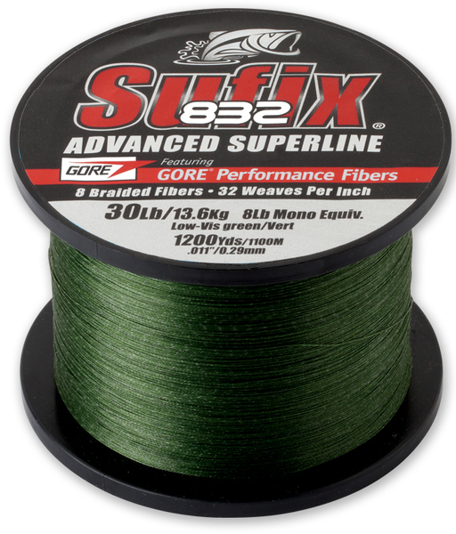 Sufix 832 Braided Line 80lb 1200yds Low-Vis Green