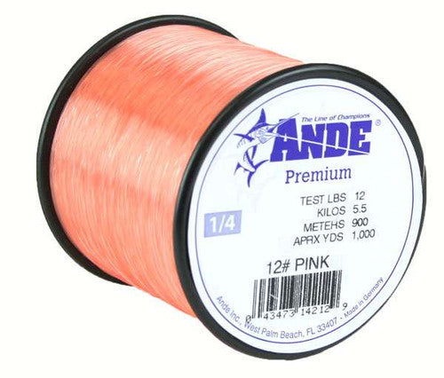 Ande Premium 1/4 Spool 12lb Pink