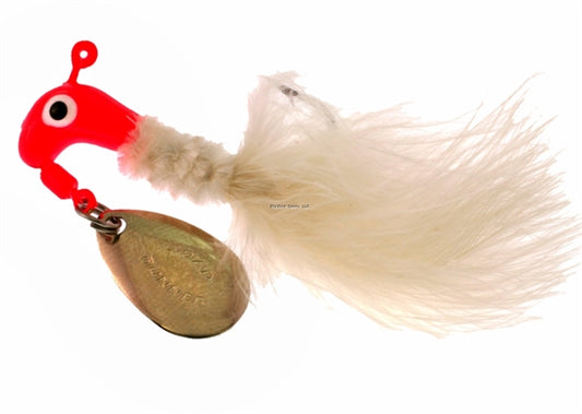 Road Runner Marabou Lures Card of 12 1/16oz 1002 009 Fluorescent Red/White