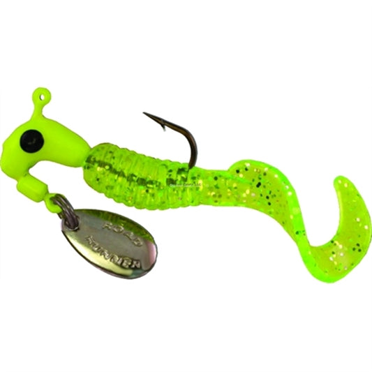 Road Runner 1/16 Curly Tail 12 Count Card 1602-062 Chartreuse