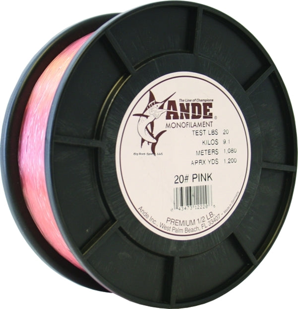 Ande Premium 1/2lb Spool Pink 20lb Test