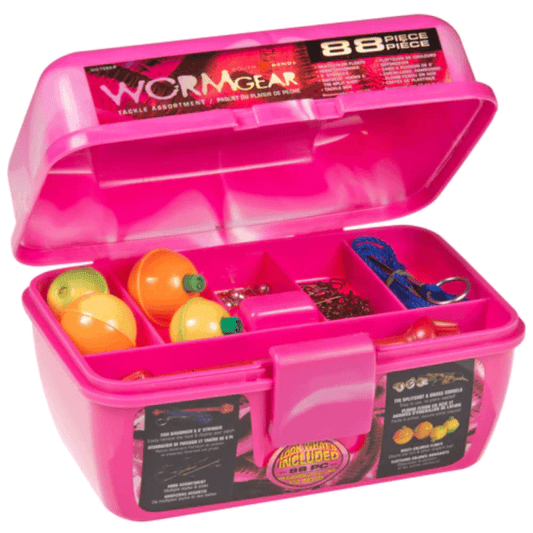 Worm Gear 88pc Loaded Tackle Box Pink