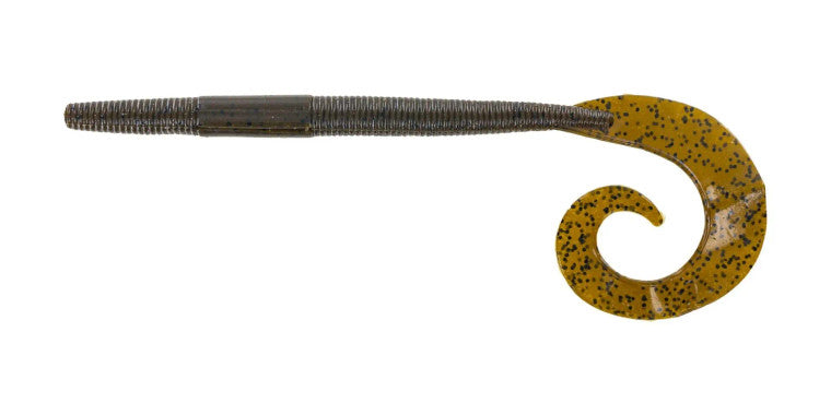Big Bite 10" K Tail Worm Green Pumpkin 8 Pack