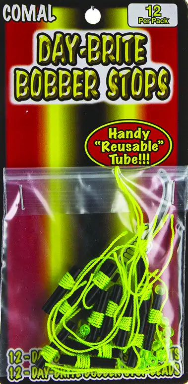 Comal Day-Brite Bobber Stops 12 Pack Chartreuse