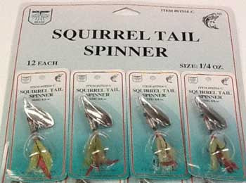 FJ Neil Squirrel Tail Spinner 1/8oz Chartreuse 12 Count Card