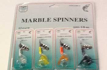 FJ Neil 1/8oz Marble Spinner Assorted 12 Count Card 1301-A