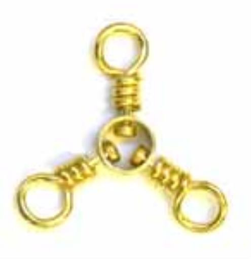 FJ Neil Brass 3-Way Swivels Size 3 Bag of 12 Packs