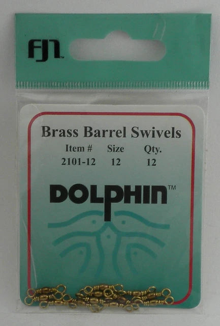 FJ Neil Brass Barrel Swivels Size 12 Bag of 12 Packs