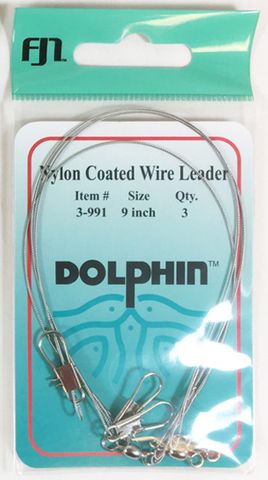 FJ Neil Nylon Coated Wire Leader 9" Box of 12