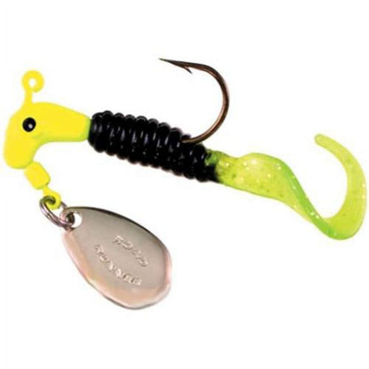 Road Runner 1/16 Curly Tail 12 Count Card 1602-030 Chartreuse/Black