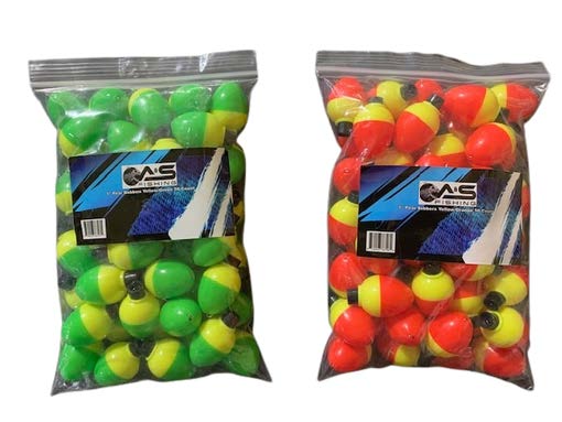A&S 1.5" Pear Floats Yellow/Green 50 Count Bag