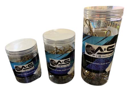 A&S 12 Count Barbless Treble Hooks 8/0
