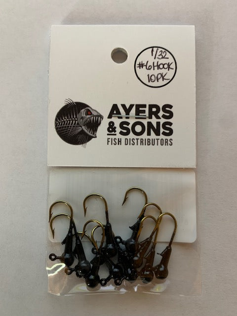 A&S Premium Jig Heads 10 Count 1/32 Black