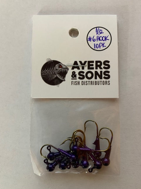 A&S Premium Jig Heads 10 Count 1/32 Candy Purple