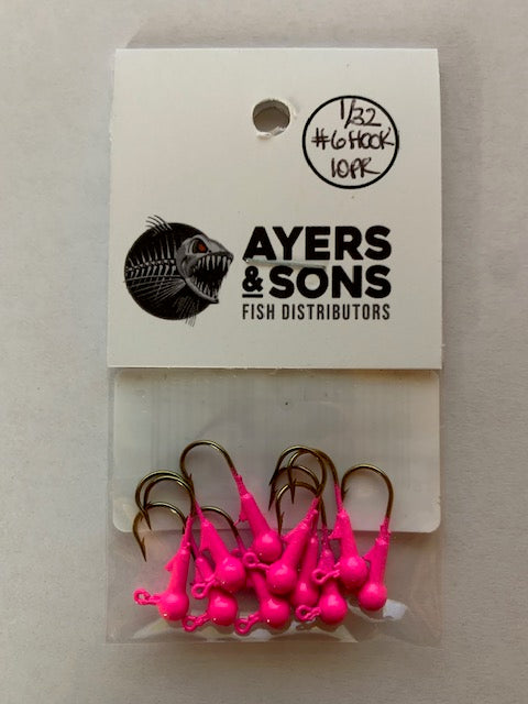A&S Premium Jig Heads 10 Count 1/32 Hot Pink