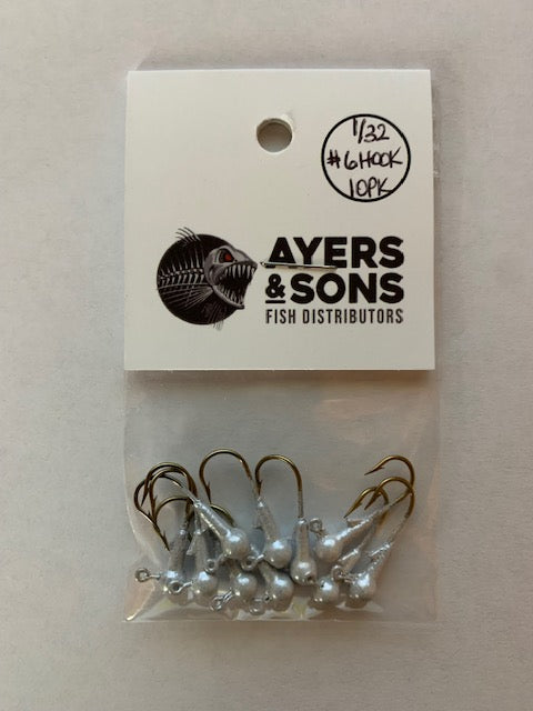 A&S Premium Jig Heads 10 Count 1/32 Pearl