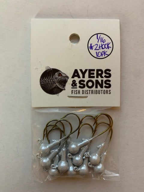 A&S Premium Jig Heads 10 Count 1/16 Pearl