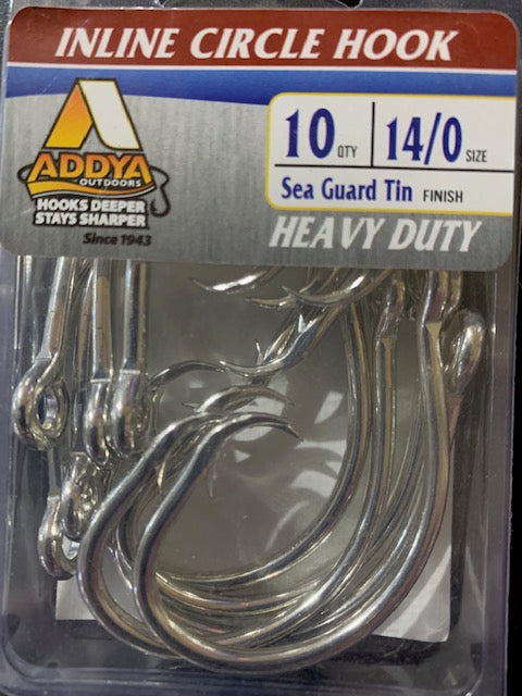 Addya Heavy Duty Inline Circle Hook 14/0 Pack of 10