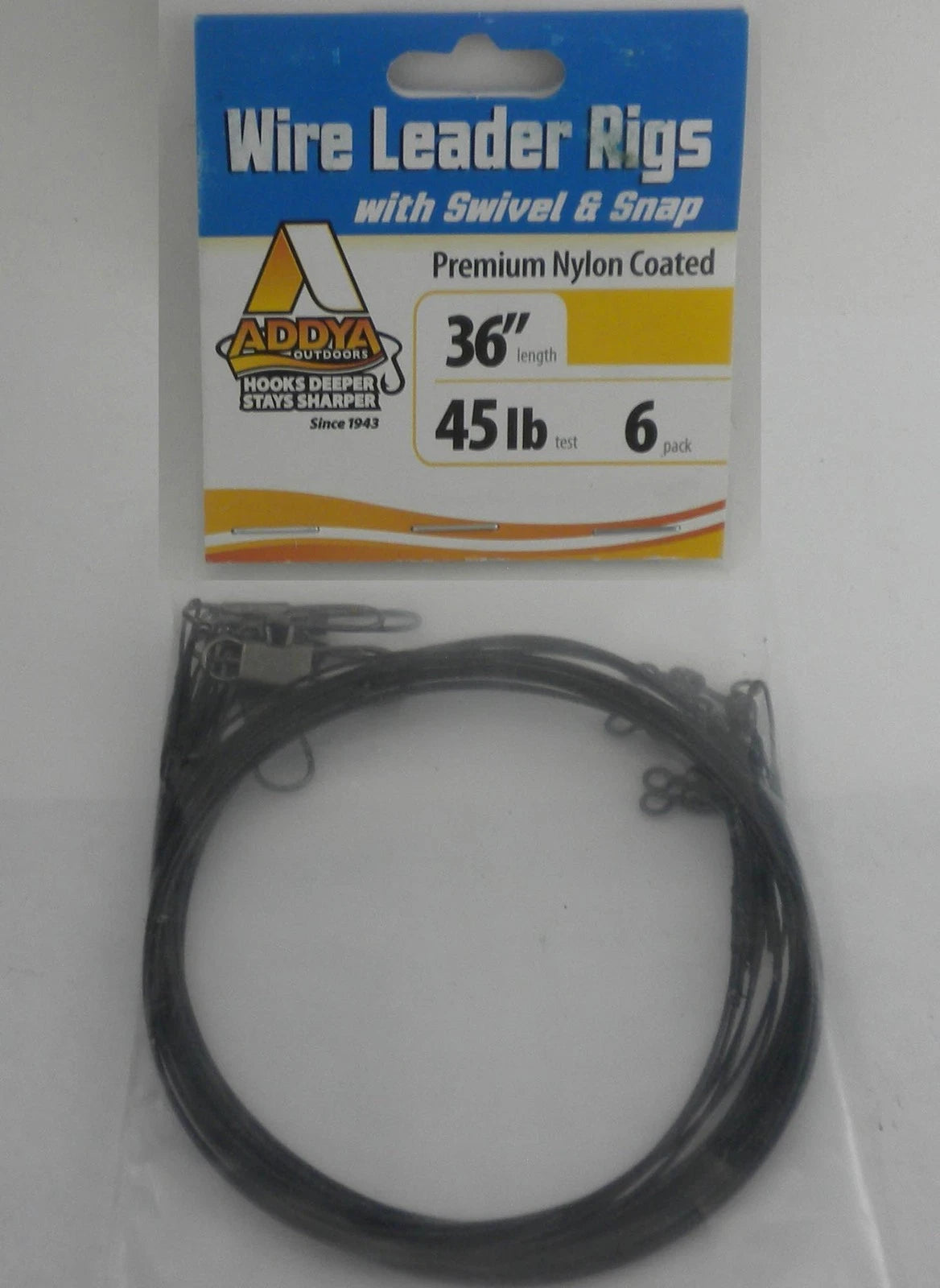 Addya Wire Leader Rigs with Swivel & Snap Nylon Coated 36inch Pack of 6