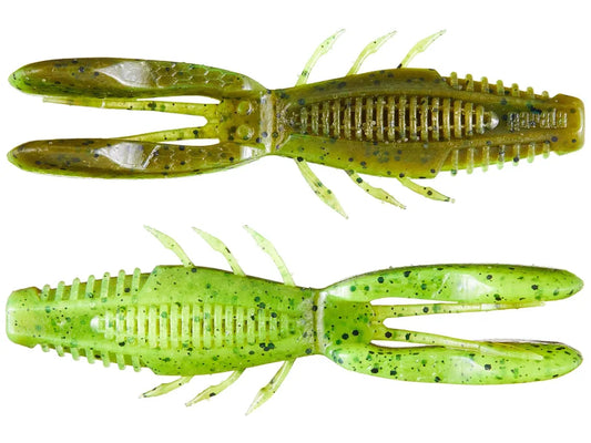 Rapala Crush City 4" Bronco Bug Green Pumpkin Chartreuse Pepper Pack of 6